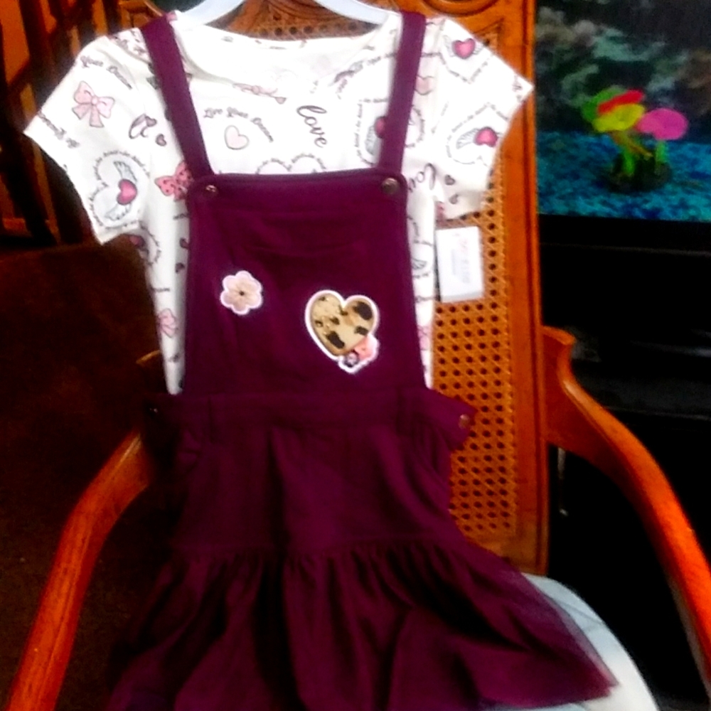 2 piece set dress little girls size 10 (new)
